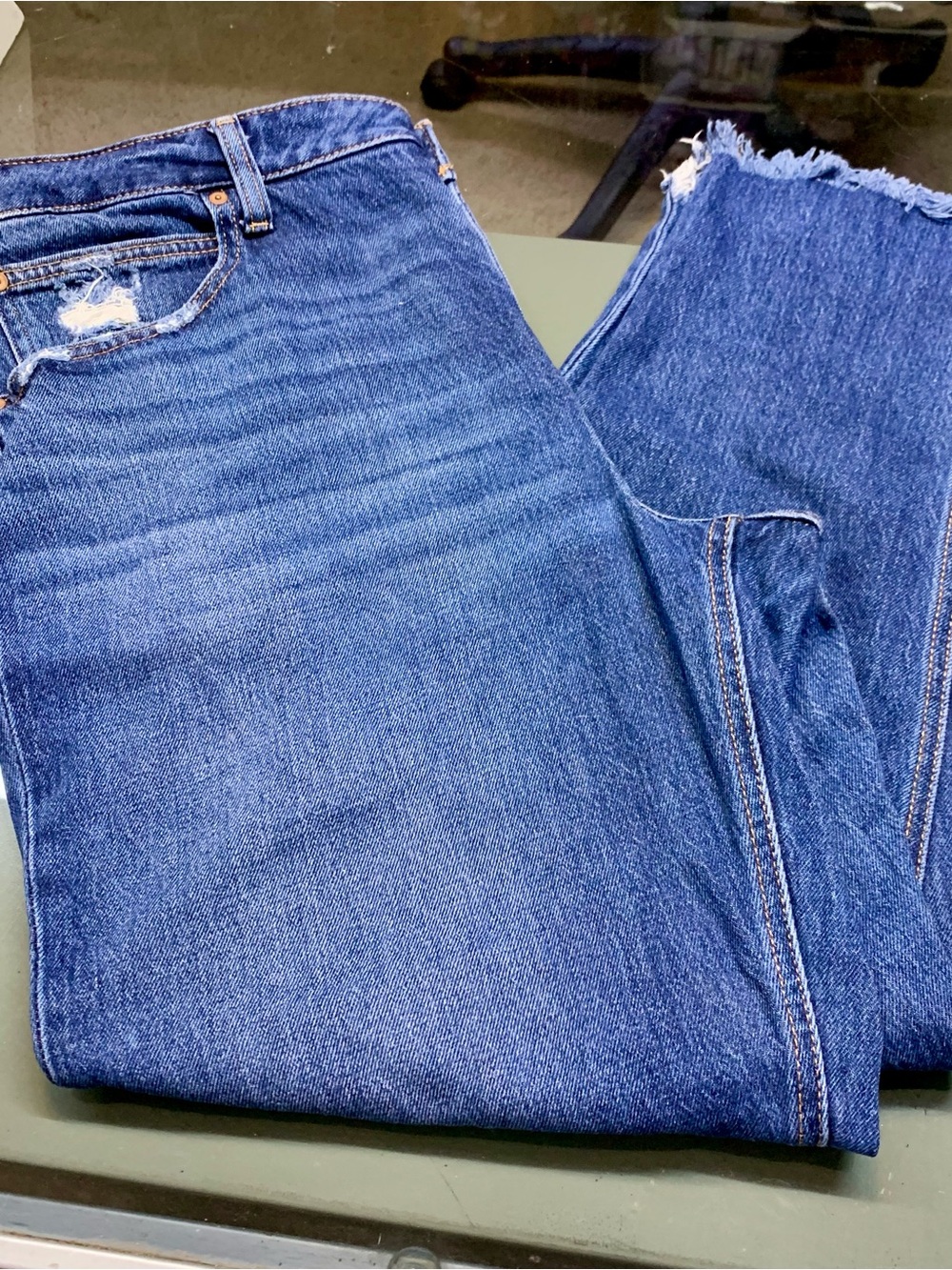 NWOT Maurices Goldie Blues Cheeky Taper Ankle High Rise Jeans 16W Long Distresse